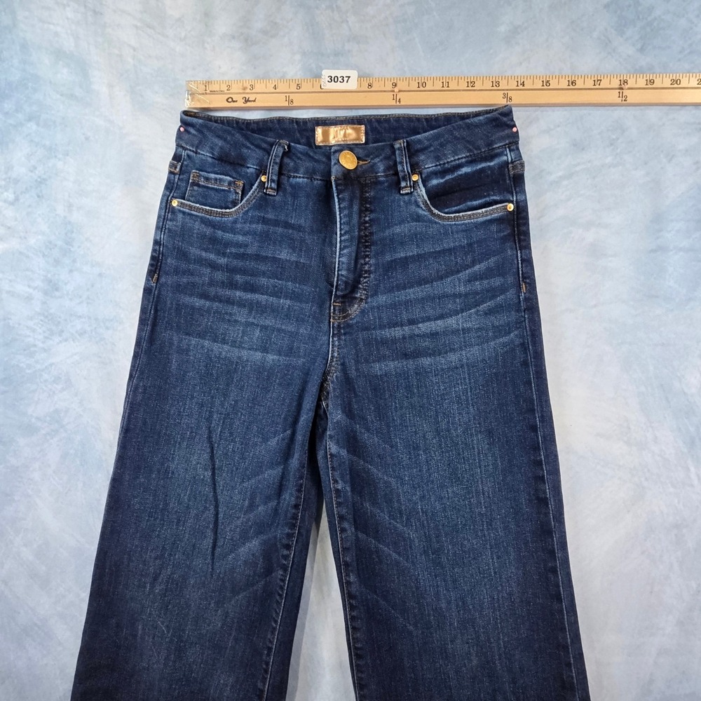 KUT from the Kloth Meg Fab Ab Wide Leg Jeans Blue Raw Hem Indigo Size 0‎ - Picture 4 of 8